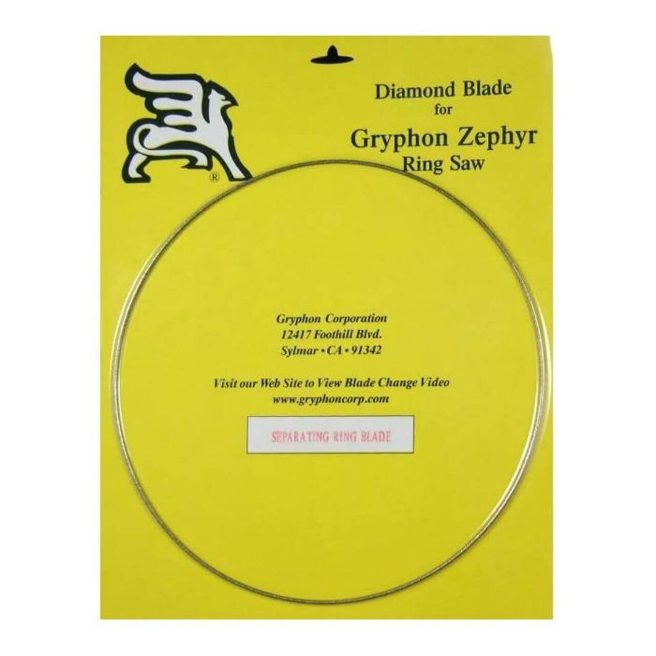 Gryphon Zephyr Separating Ring Saw Blade for Internal Cuts